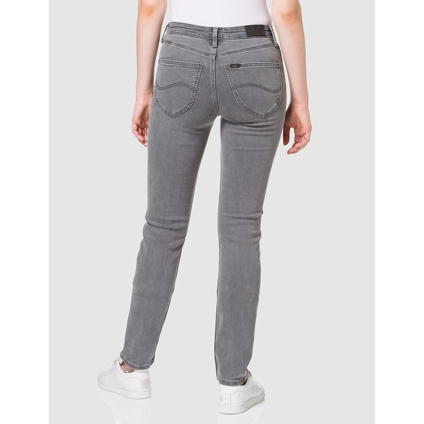 Jeans för kvinnor Lee Marion Straight in Grey Holly