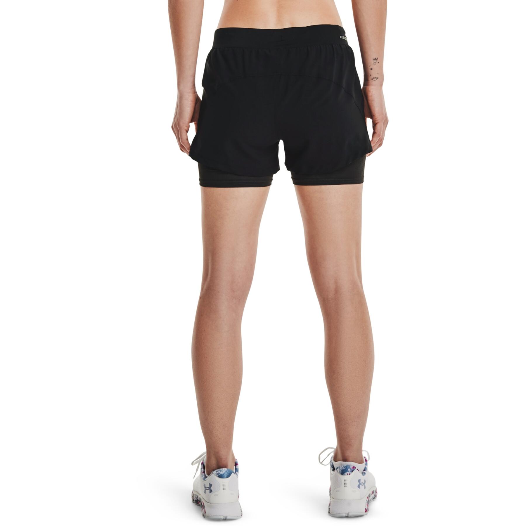 2-i-1-shorts för kvinnor Under Armour Iso-Chill Run