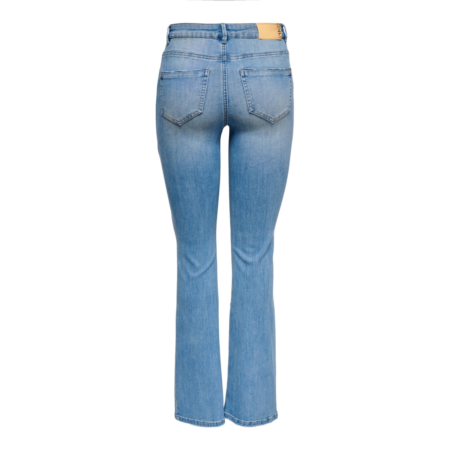 Jeans för kvinnor Only Onlwauw Life Hw Sk Flare Bj759 Noos