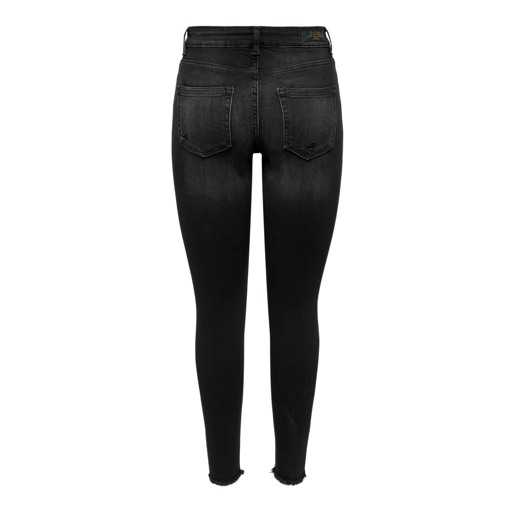 Skinny jeans för kvinnor Only Blush Mid Raw Ank Dest Tai099