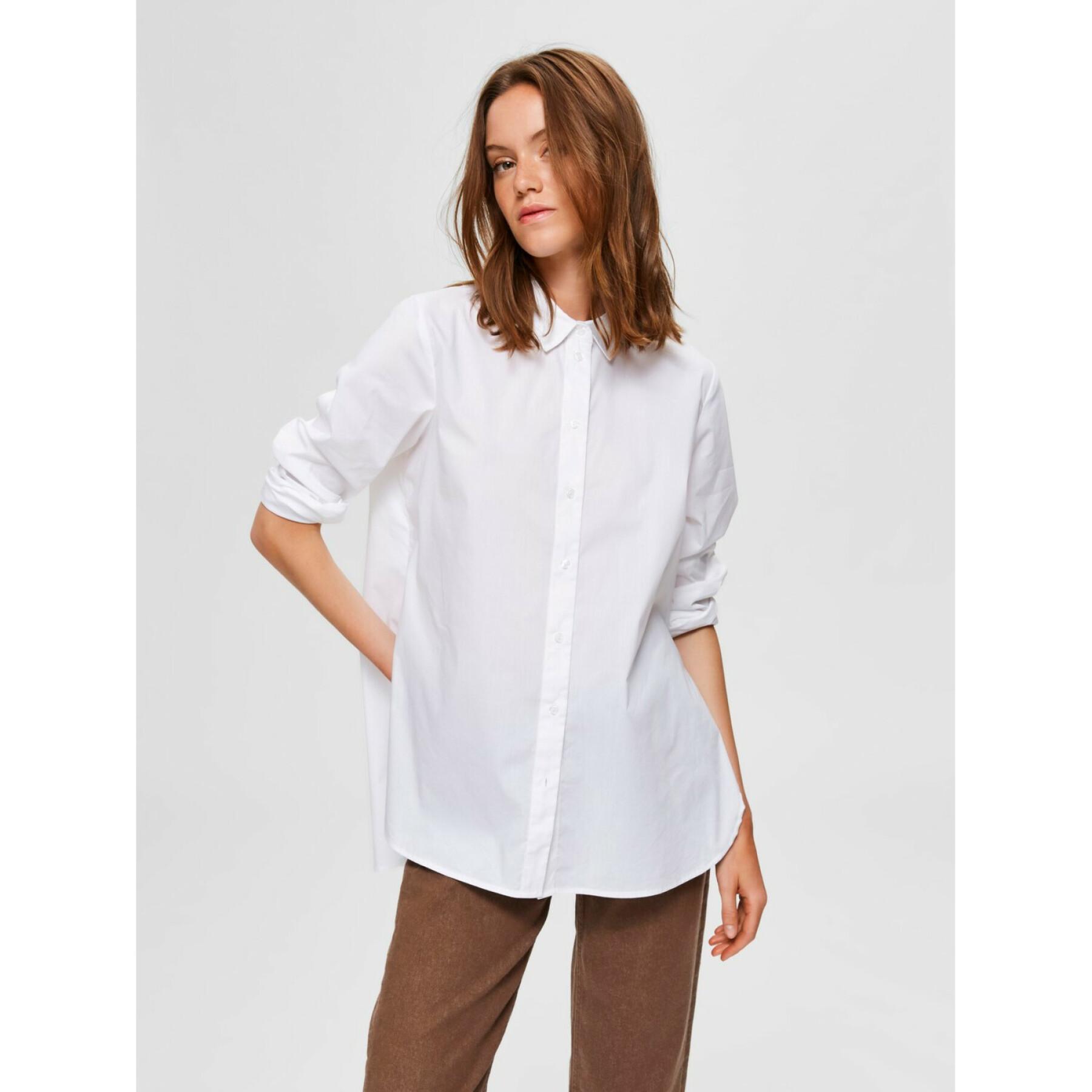 Långärmad skjorta för kvinnor Selected Ori side zip