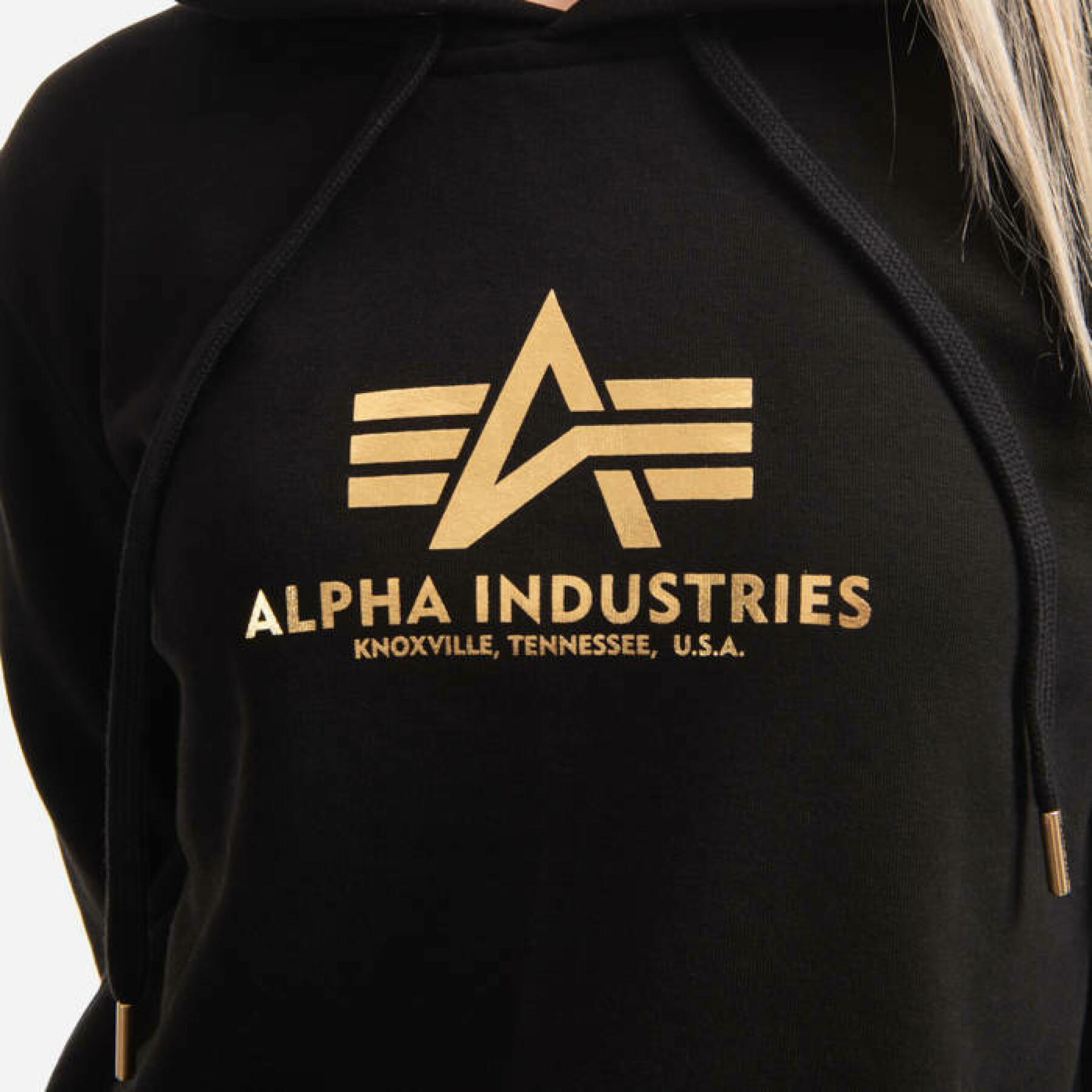 Huvtröja för kvinnor Alpha Industries New Basic Foil Print