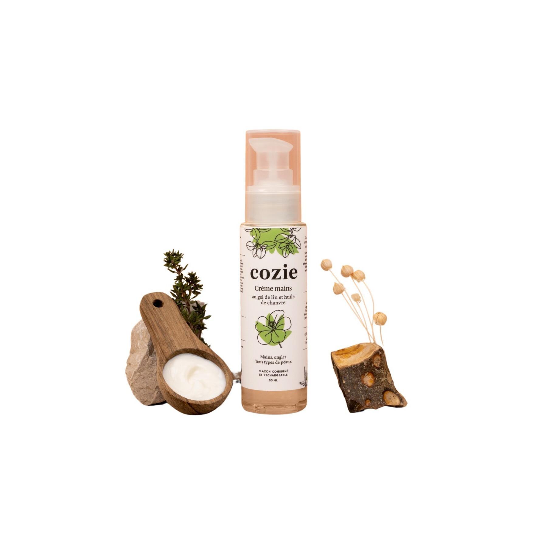 Handkräm med linfrögel och hampaolja Cozie Certifié Cosmos Organic 50 ml