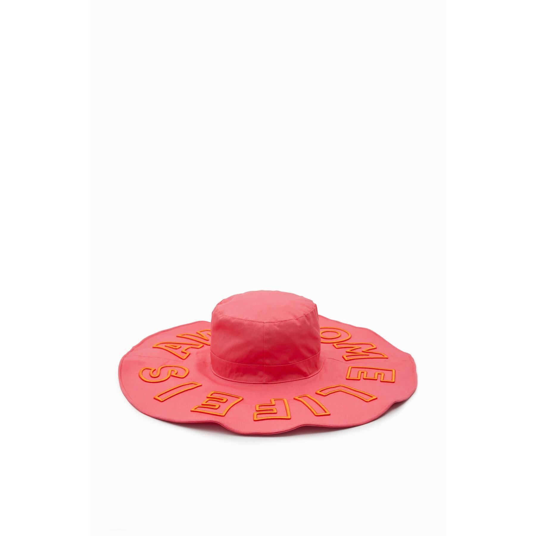 Bredbrättad hatt för kvinnor Desigual Life is Awesome