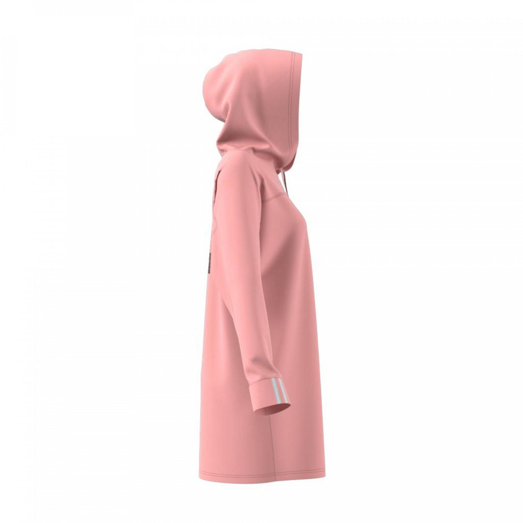 Huvtröja för kvinnor adidas long Hooded Dress