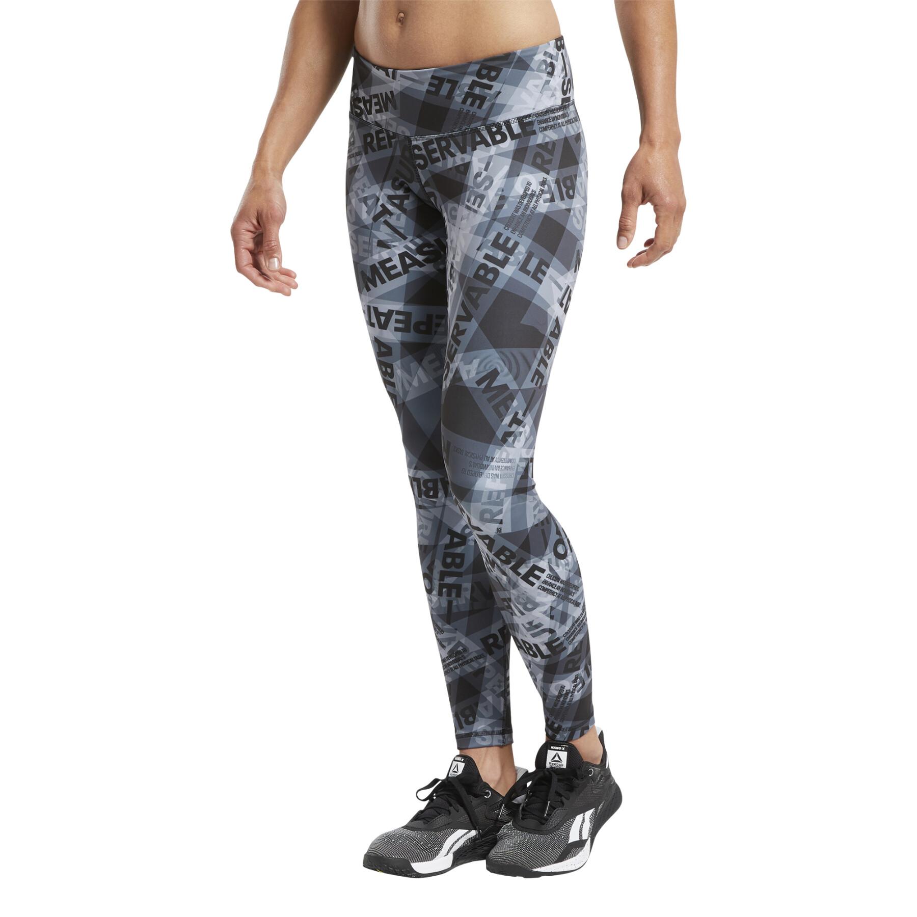Leggings för kvinnor Reebok CrossFit® Lux Bold Taped Imprimé