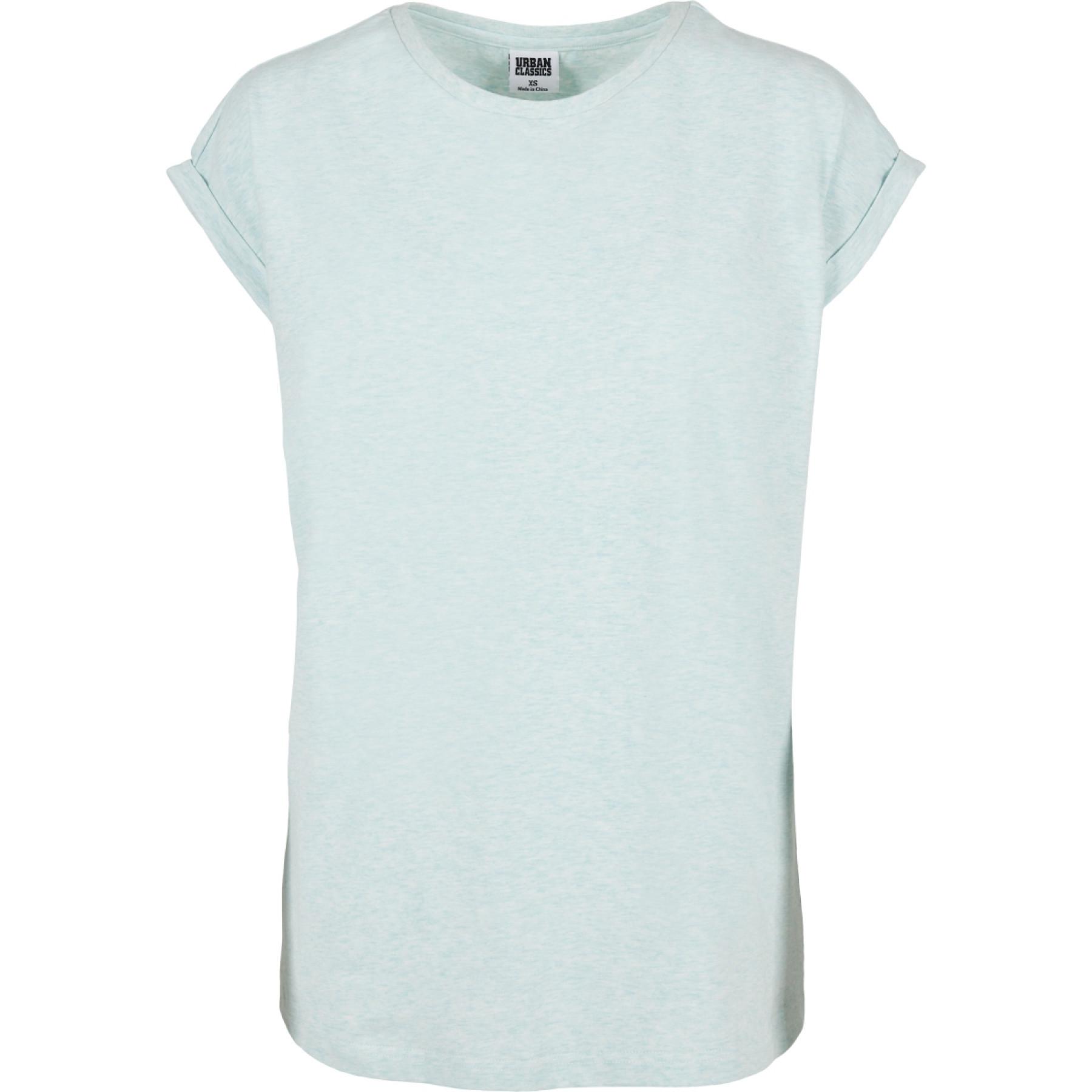 T-shirt för kvinnor Urban Classics color melange extended shoulder-grandes tailles