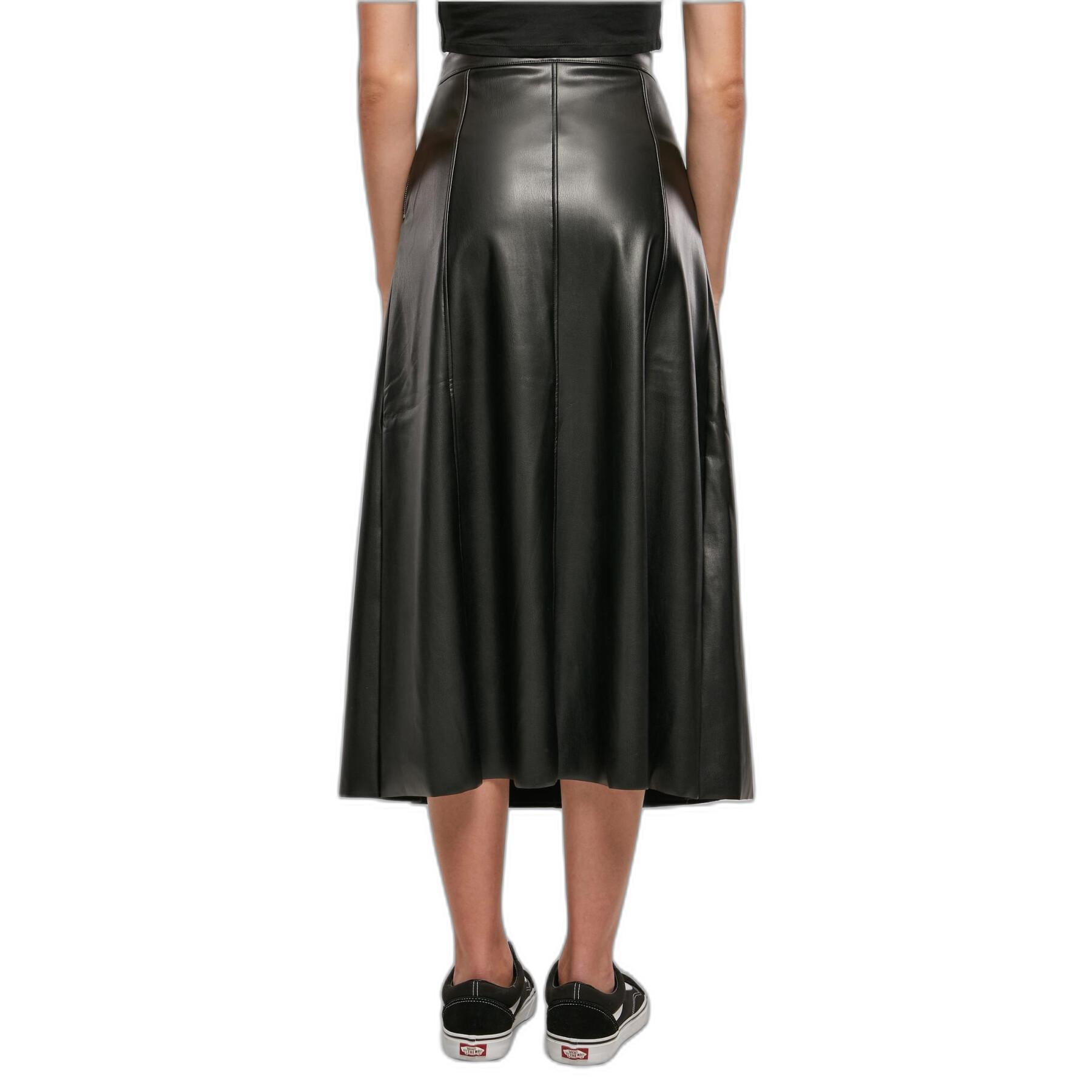 Mellanlång kjol i syntetläder kvinna Urban Classics