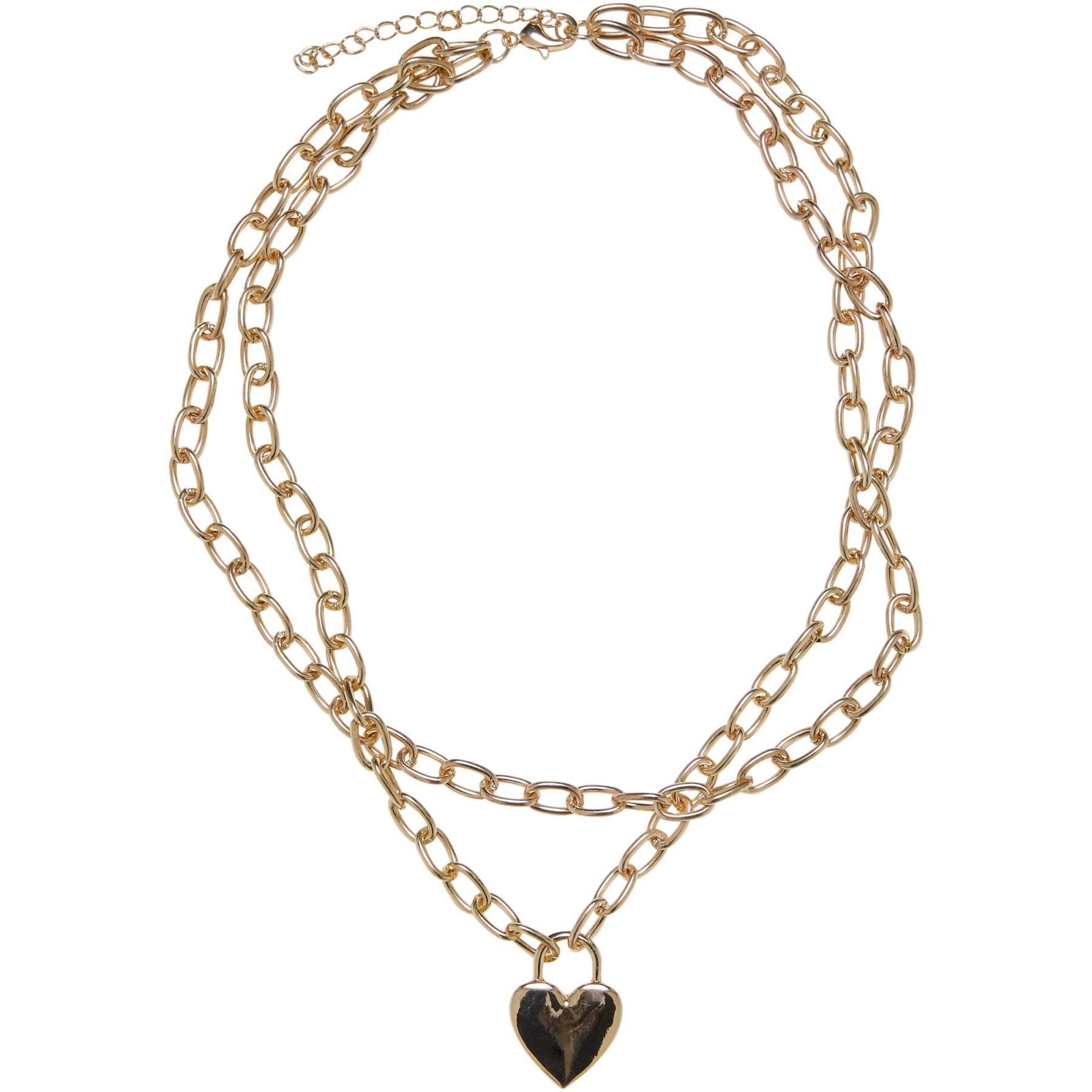 Halsband för kvinnor Urban Classics Heart Padlock