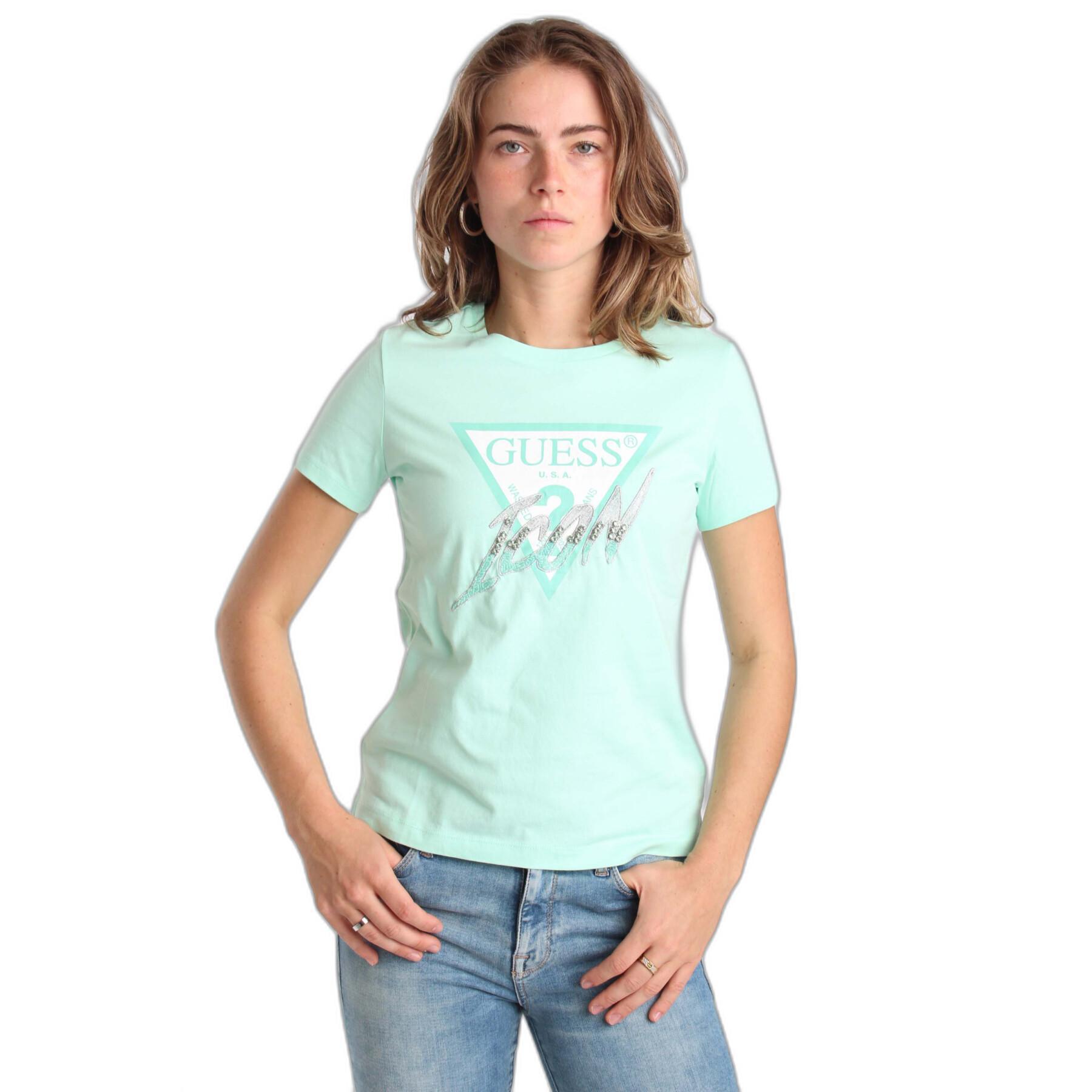Kortärmad T-shirt för kvinnor Guess Cn Icon