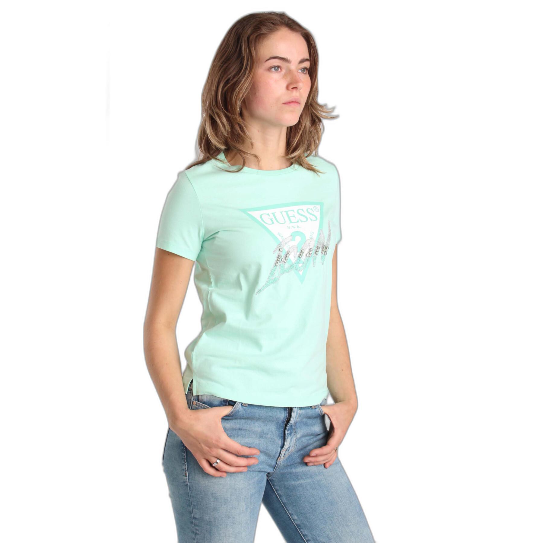 Kortärmad T-shirt för kvinnor Guess Cn Icon