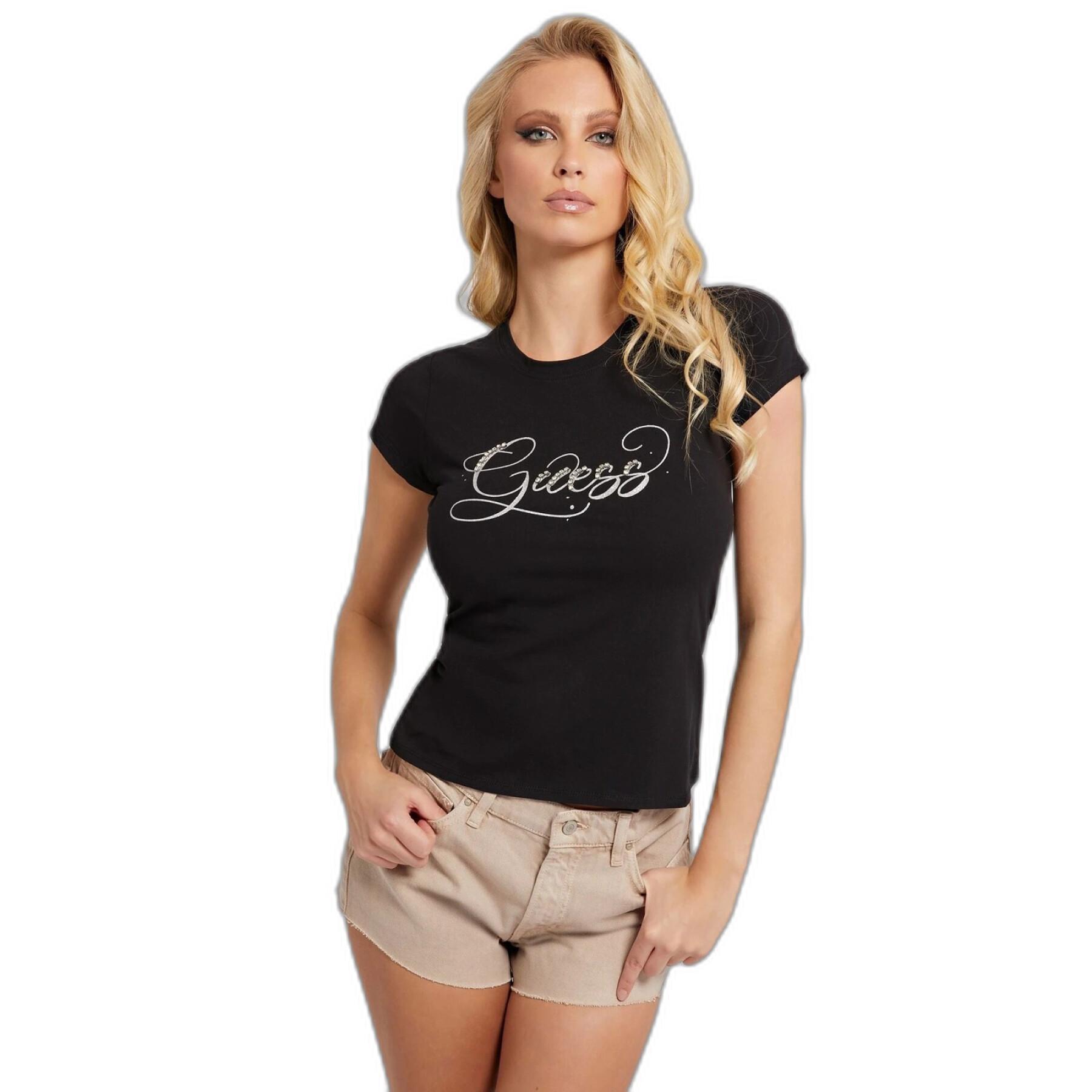 Kortärmad T-shirt för kvinnor Guess Glitzy R4