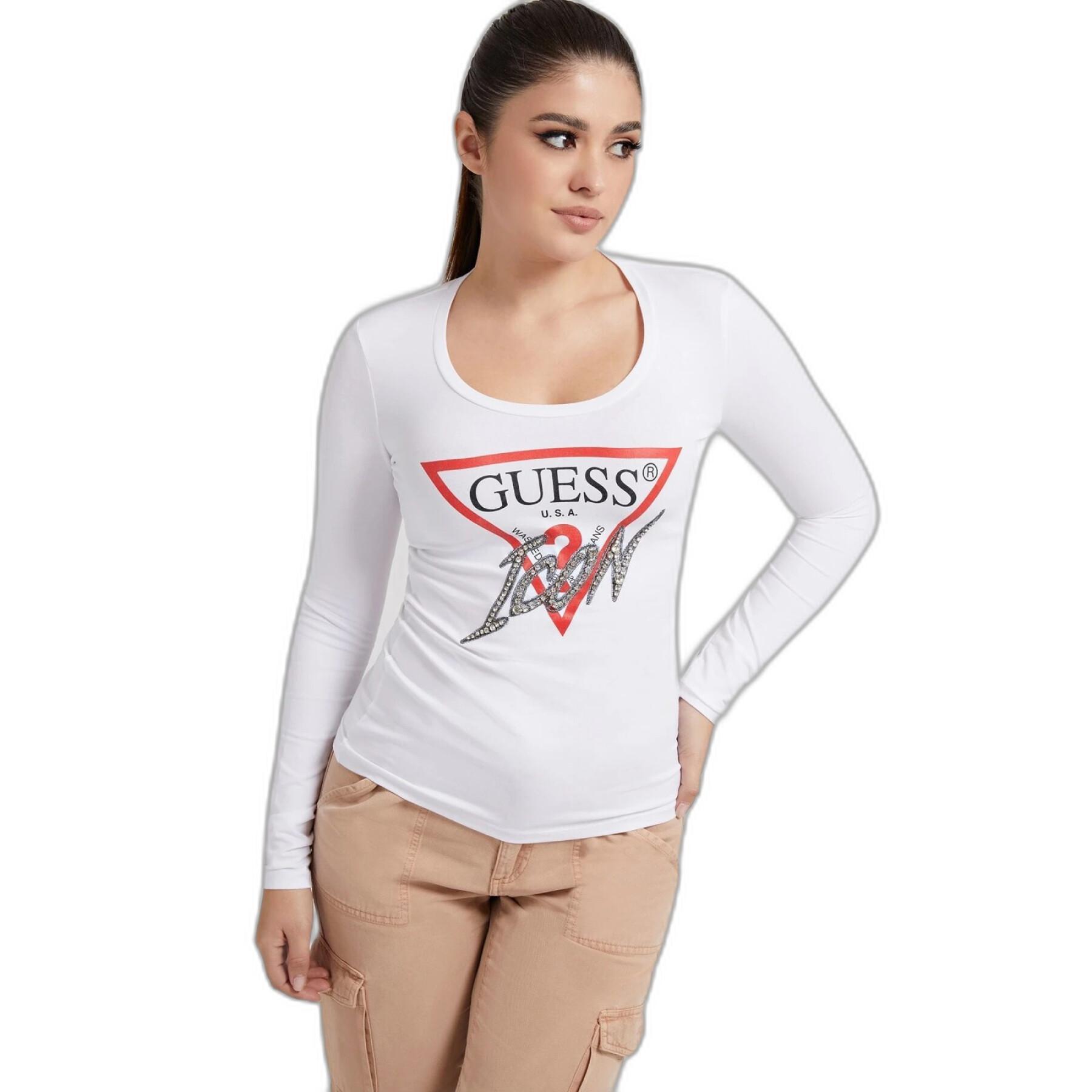 Långärmad T-shirt för kvinnor Guess Cn Icon