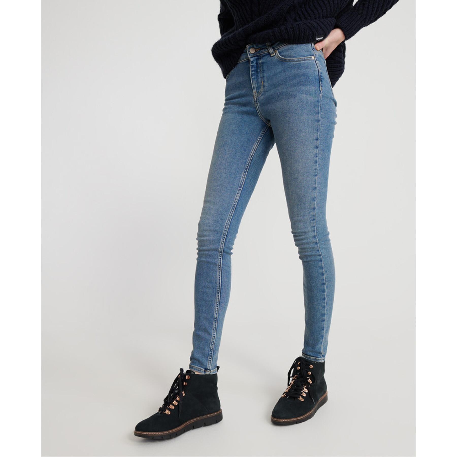 Skinny jeans med midjeresår för kvinnor Superdry Super Crafted