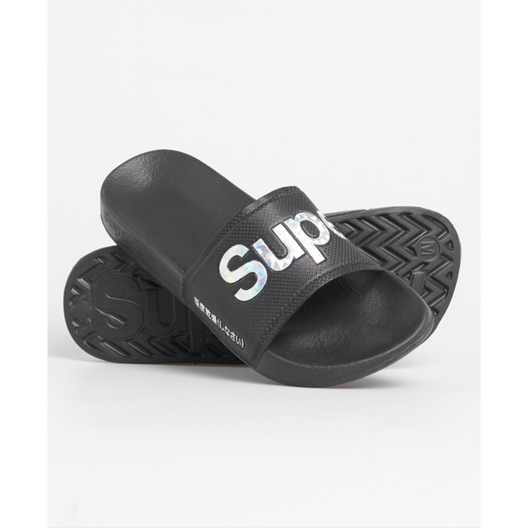 Sandaler för kvinnor i simbassänger Superdry Holographic Infill