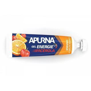 Förpackning med 5 energigeler med acerola-apelsin för svåra passager, inklusive 1 gratis gel Apurna