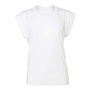 Dam-T-shirt med upprullade ärmar Bella + Canvas Flowy