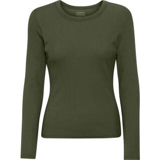 Långärmad ribbad T-shirt för kvinnor Colorful Standard Organic seaweed green