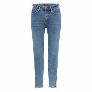 Jeans för kvinnor Lee Scarlett High Zip in Mid Ely