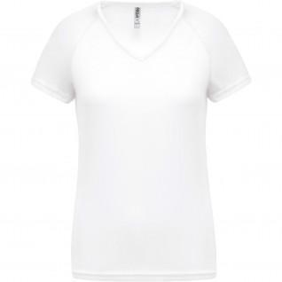 T-shirt med v-ringning för kvinnor Proact Sport blanc