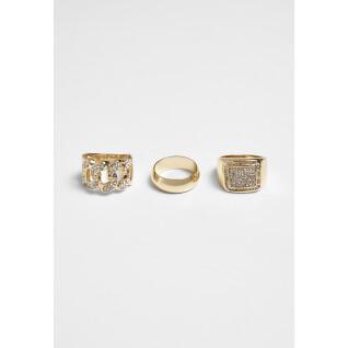 Förpackning med 3 ringar Urban Classics diamond