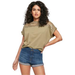 Kortärmad T-shirt i oversize-modell för kvinnor Urban Classics Lace
