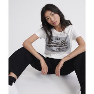 Löst sittande T-shirt för kvinnor Superdry Vintage Logo