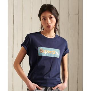T-shirt med logotyp för kvinnor Superdry Core Patina