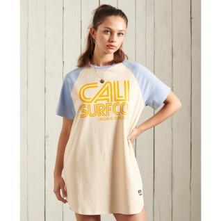 T-shirtklänning för damer med raglanärmar Superdry Cali Surf