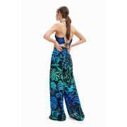 Tropisk jumpsuit med haklapp och hängslen för kvinnor Desigual