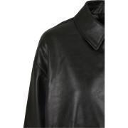 Damskjorta i stora storlekar Urban Classics faux leather over