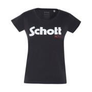 T-shirt med tryck för kvinnor Schott