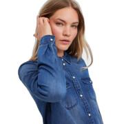 Långärmad figursydd jeansskjorta för kvinnor Vero Moda Maria Mix New